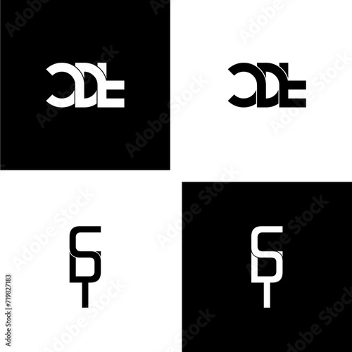 Fotografie cdt typography letter monogram logo design set