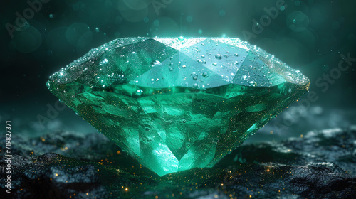 Wallpaper Mural Emerald with the effect of green fire fiery flashes and reflections that give the emerald the effect of green flam Torontodigital.ca