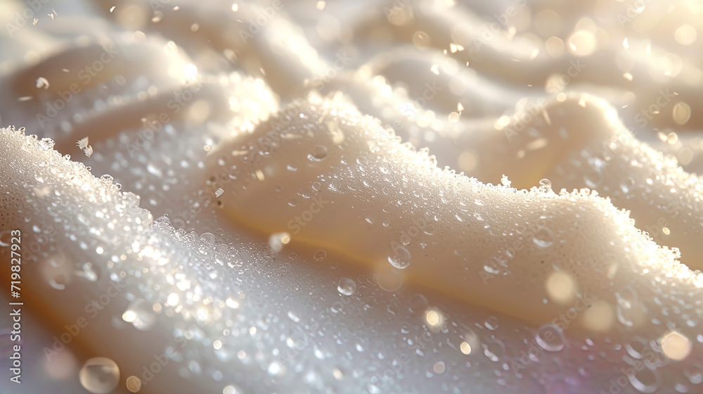 Foam with a plate like texture soft flakes on the surface, creating the effect of softness and lightnes Foam with a plate like texture soft flakes on the surface, creating the effect of softness and lightnes