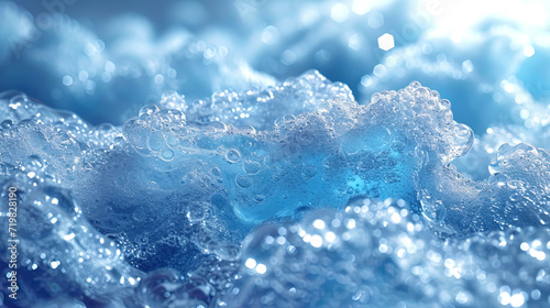 Foam with shades of ice texture with shades and brilliance resembling an ice surfa