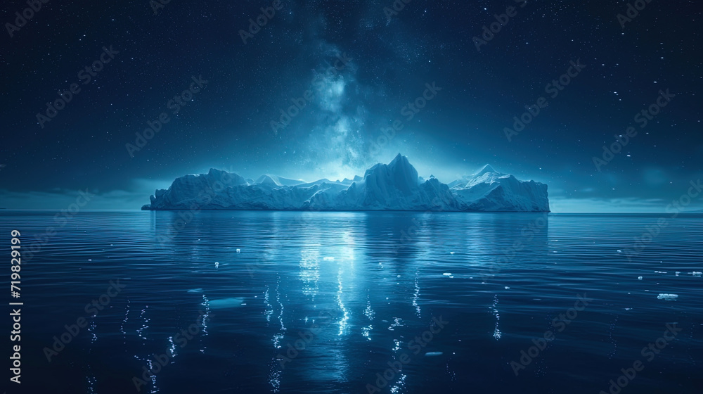 Ice with a reflection of the starry sky brilliance and light, reflected from ice, create the impression of the starry Ice with a reflection of the starry sky brilliance and light, reflected from ice, create the impression of the starry