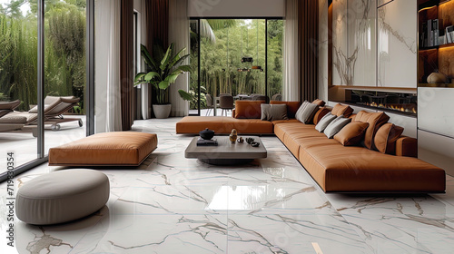 Light concrete with the effect of marble texture, creating the impression of lux