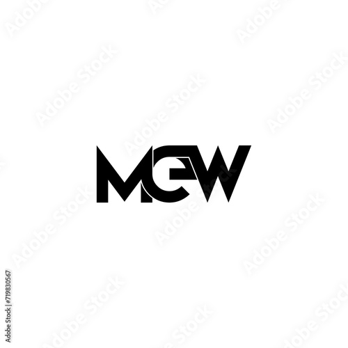 mew typography letter monogram logo design