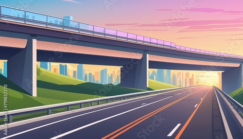Artistic Illustration of Empty Speed Highway