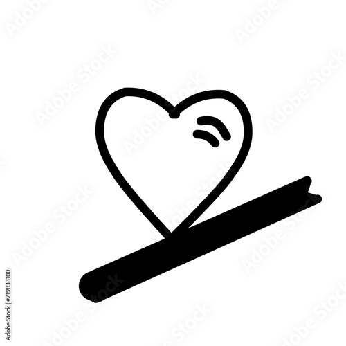 ikon garis jantung / Love Paket piktogram sederhana. Ilustrasi vektor stroke pada latar belakang putih. Modern ikon gaya garis besar koleksi.