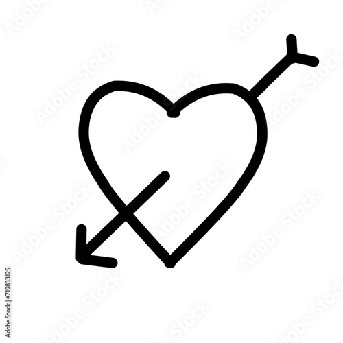 ikon garis jantung / Love Paket piktogram sederhana. Ilustrasi vektor stroke pada latar belakang putih. Modern ikon gaya garis besar koleksi.