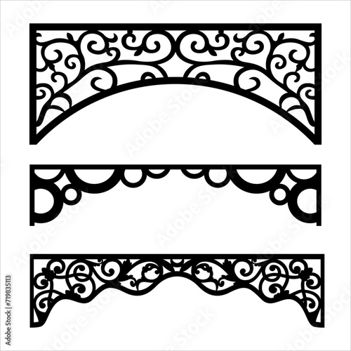 Craftsman Bracket cornice pieces for decorating or shelves. Decoration vector design for cutting on CNC or laser cut on wood corner design sample. wood corner home decoration
