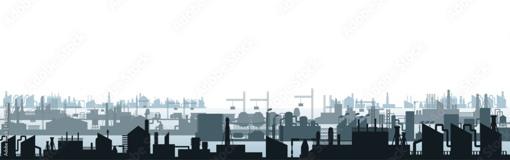 Obraz premium Industrial area cityscape background illustration material