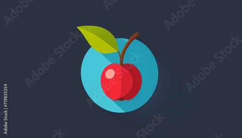 Cherry Icon in Modern Flat Style  A Vector Design