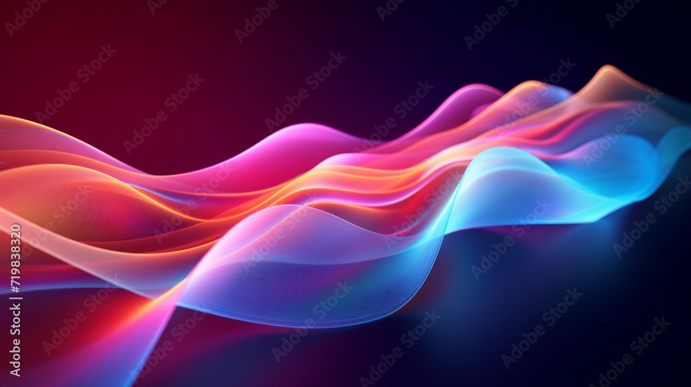 Abstract colored digital waves. Speaking sound wave. Neural network AI generated art Abstract colored digital waves. Speaking sound wave. Neural network AI generated art