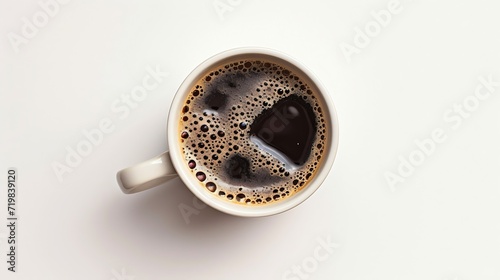 White cup of black coffee isolated on white background : Generative AI