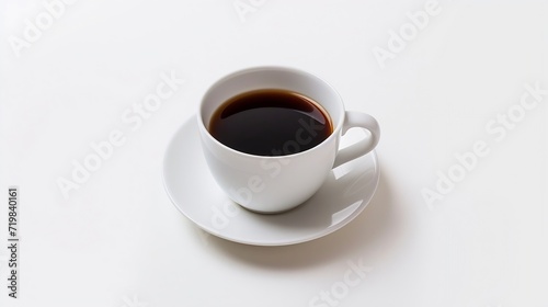 White cup of black coffee isolated on white background : Generative AI