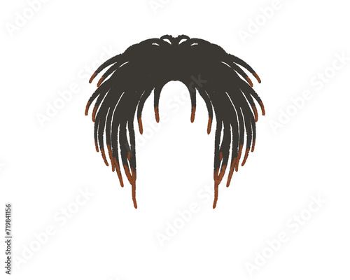 dreadlock hair cream black wigs without face 