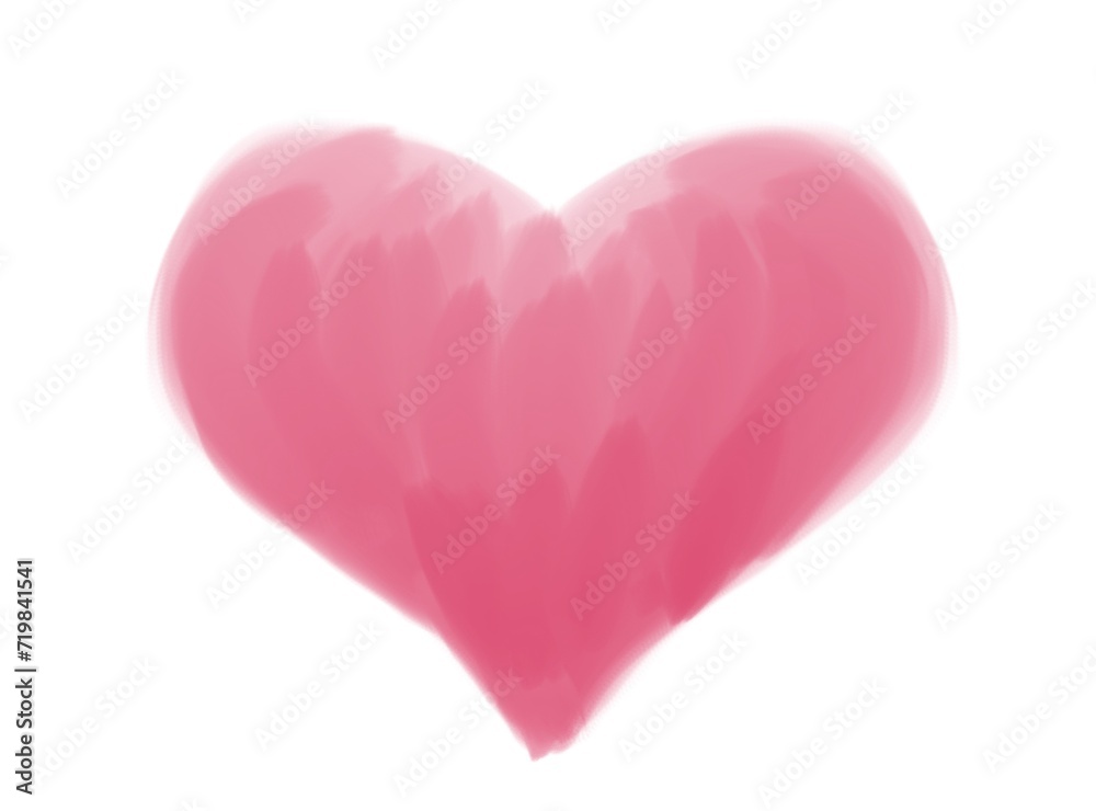 pink heart isolated on white. Love illustration. Heart shape illustration. Minimal style. Happy Valentines day, Mothers day, birthday concept.