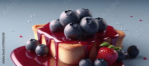 strawberry and blueberry tart cake, melt, fruit, delicious 18