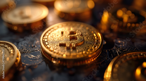 Bitcoin gold coin, Cryptocurrency background
