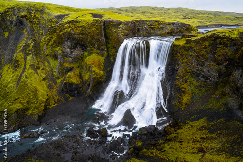 Fototapeta Naklejka Na Ścianę i Meble -  Beautiful Fagrifoss waterfall on the way from Kirkjubæjarklaustur to Lakagígar, Iceland.