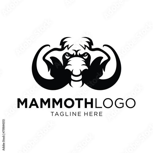 Mammoth Head Logo Design. Simple and Modern. Vector illustration