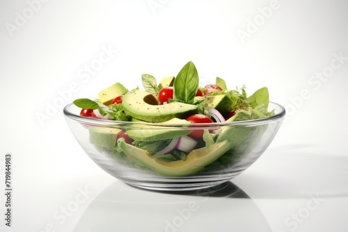 Avocado Salad, Aesthetic and Appetizing on a Clean White Background, Generative AI
