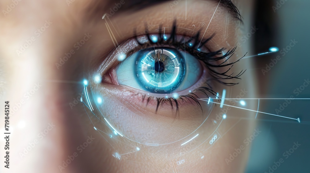 Futuristic tech of virtual cyberspace and internet secure surveillance ...
