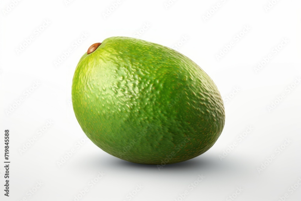 Whole Avocado, Perfectly Positioned on an Isolated White Background, Generative AI Whole Avocado, Perfectly Positioned on an Isolated White Background, Generative AI