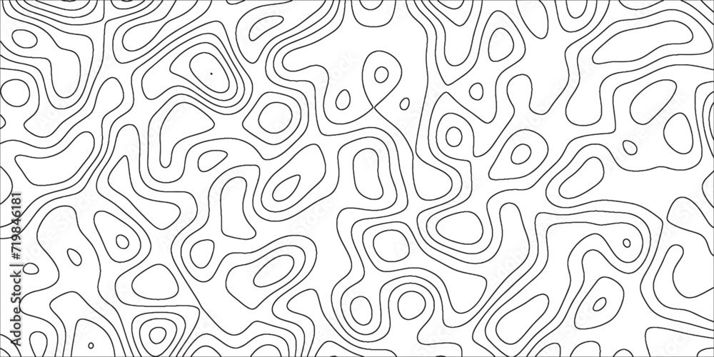 Topographic map background with geographic line map with elevation assignments.Modern design with White topographic wavy pattern design. Paper Texture Imitation of a Geographical map shades .