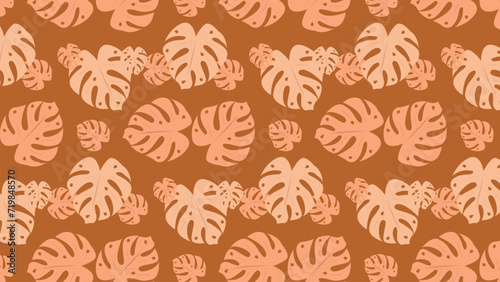 Summer tropical leaf pattern background.