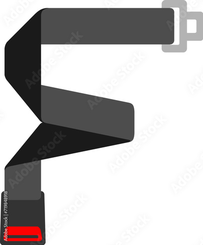 Seatbelt Letter Alphabet Vector F