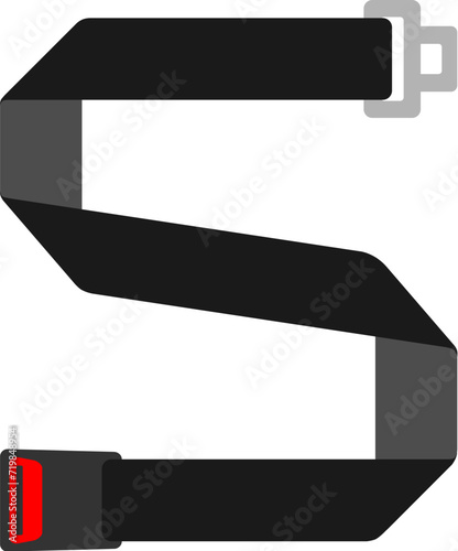 Seatbelt Letter Alphabet Vector S