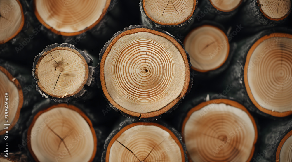 Closeup of a stack of wood logs Closeup of a stack of wood logs