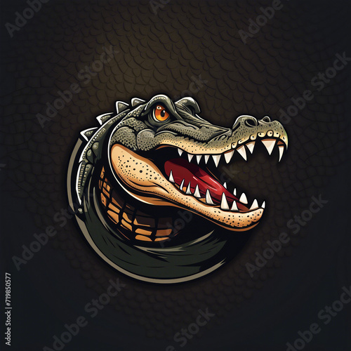 illustration of a crocodile logo design © Rani