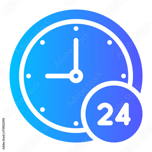24 hours gradient icon