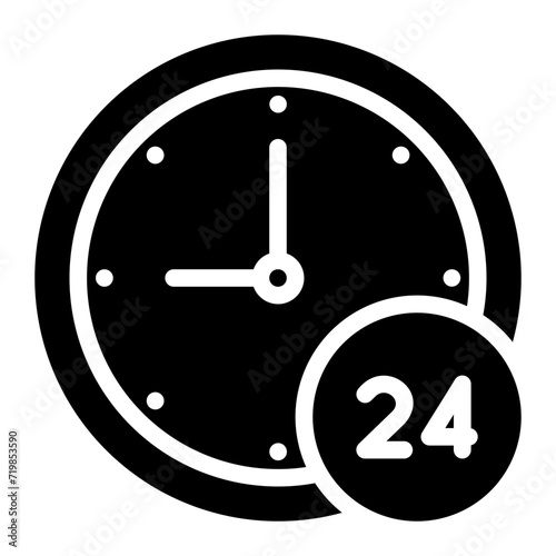 24 hours glyph icon