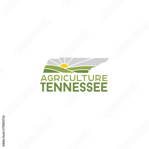 Tennessee Farmland Field Grass sunset For Logo Design Agriculture