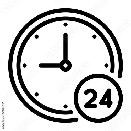 24 hours line icon