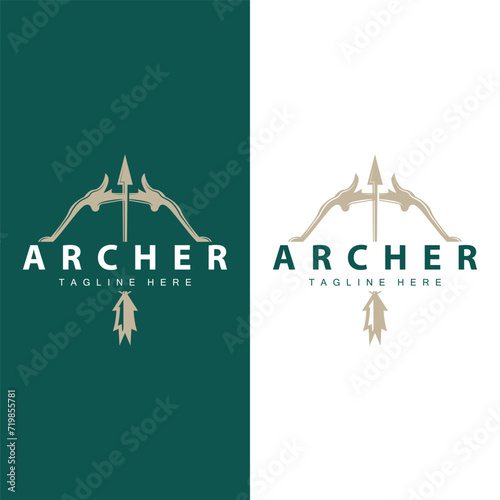 Archer logo vector vintage design old inspiration archer tool arrow template brand photo