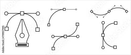 Anchor Pen Tools cursor concept isolated. Editable Stroke. 3D Illustrator