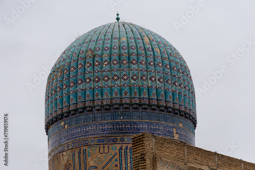 Samarkand, Uzbekistan - December 27th, 2023: Bibi-Khanym Mosque