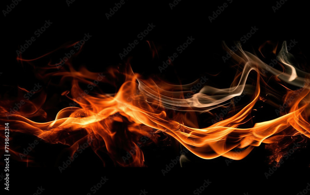 Fototapeta premium flames on black background,created with Generative AI tecnology.