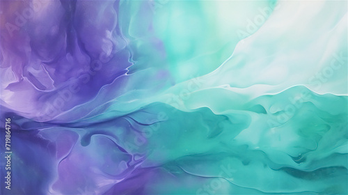 Serene purple and turquoise liquid flow background 