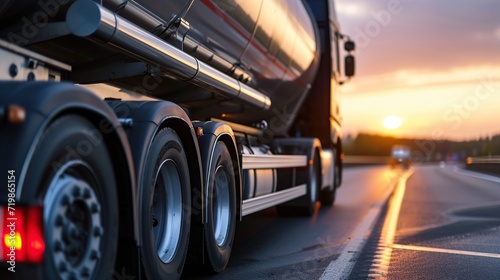 fuel tanker car on the highway