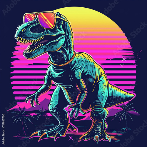 illustration of a dinosaur with coolers © mech
