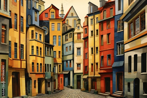 Colorful houses in the old town of Gdansk, Poland