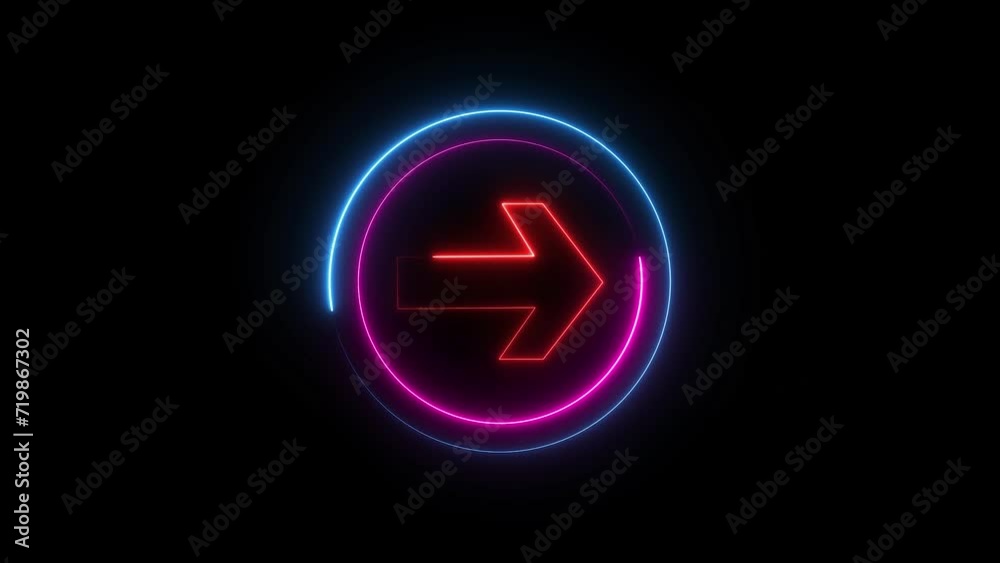 abstract beautiful neon loading arrow icon animation 4k video. abstract beautiful neon loading arrow icon animation 4k video.