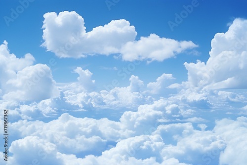 Blue sky background with white clouds, Cumulus white clouds in the blue sky