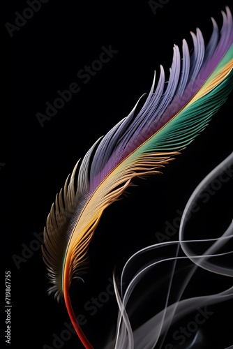  A Symphony of Hues: Unveiling the Rainbow Beauty of a Colorful Bird Feather
