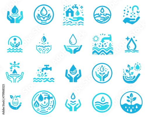 Water Icon and Pictogram Vector Set