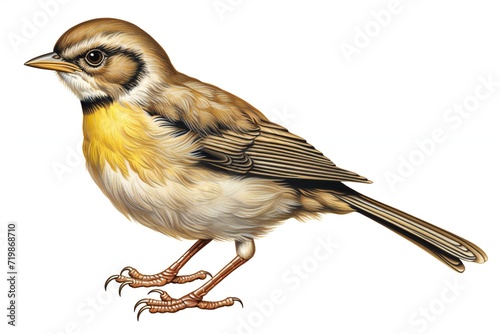 Illustration of a goldfinch bird isolated on a white background
