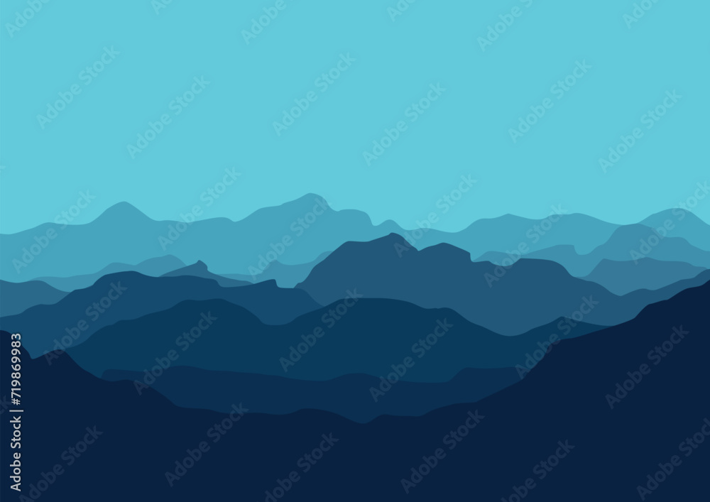 panorama landscape with mountains. Vector illustration in flat style. panorama landscape with mountains. Vector illustration in flat style.