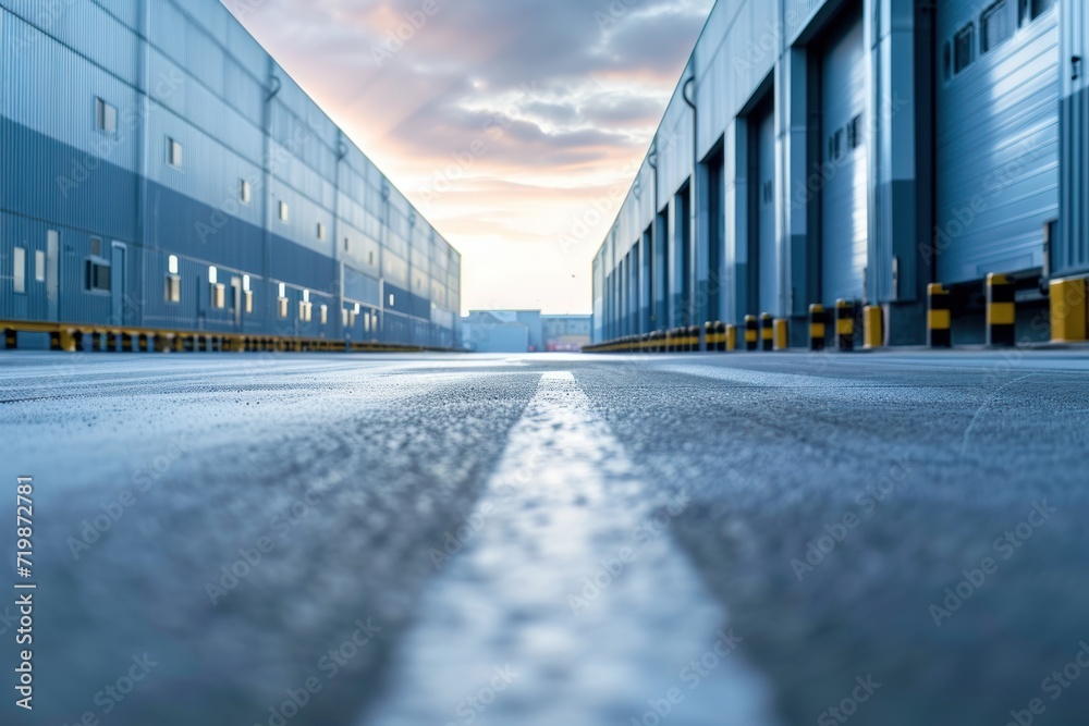 Obraz premium Distribution center and communication network concept.Large warehouse